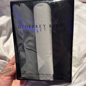 Geoffrey Beene Black,Silver, and Gray Handkerchief Set bnib